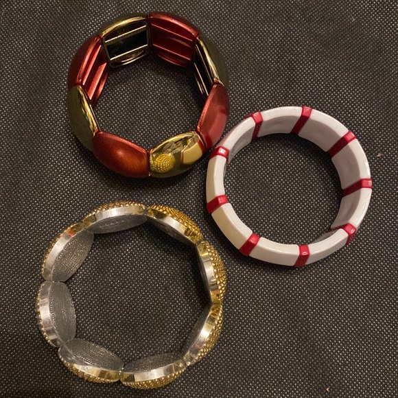 Lot of 3 Stretch Elastic Resin Boho Bracelets - Picture 5 of 12